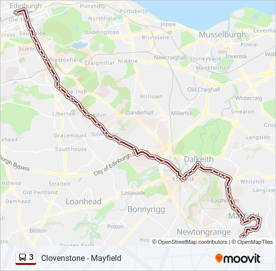 Edinburgh Bus Routes Map 3 Route: Schedules, Stops & Maps - Edinburgh (Updated)