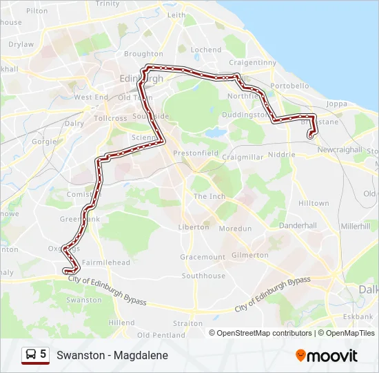 5 Bus Line Map