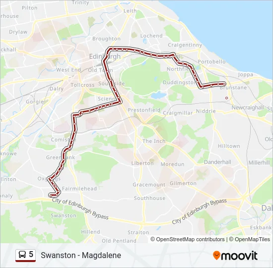 5 Bus Line Map