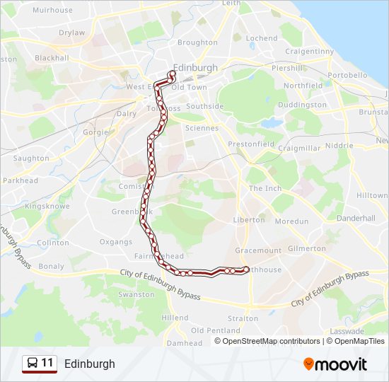 11 Bus Route Edinburgh Map