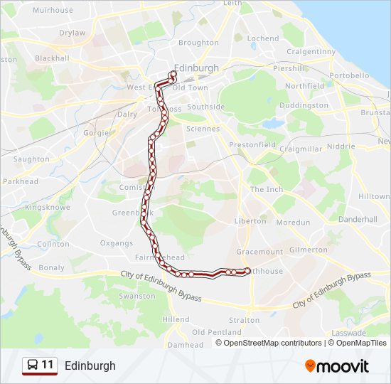 11 Route Schedules Stops Maps Edinburgh Updated 
