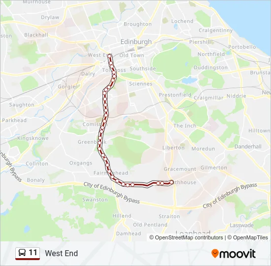 11 Bus Line Map
