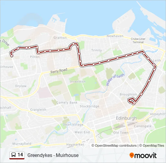 14 Bus Line Map