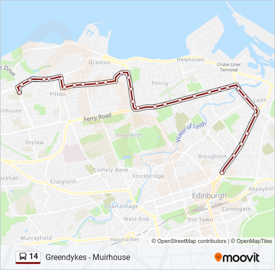 14 bus route edinburgh