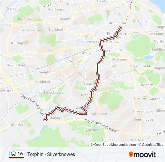 16 bus Line Map