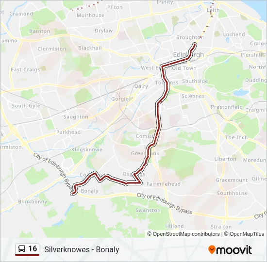 16 Bus Line Map