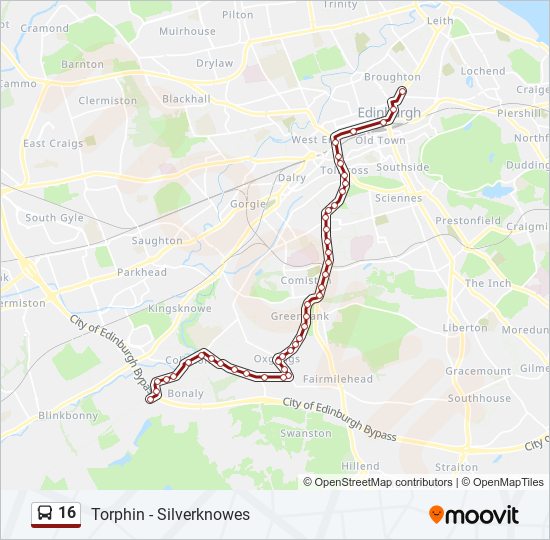 16 bus Line Map