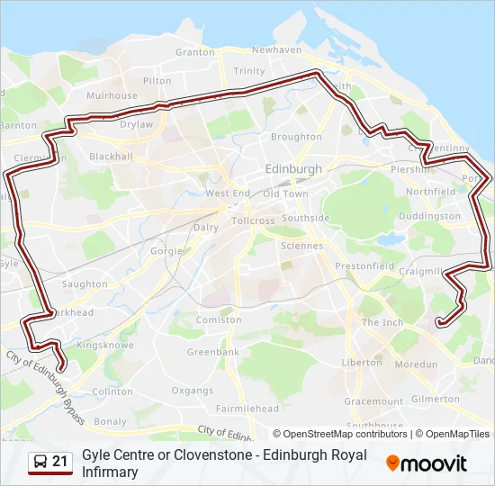 21 Bus Line Map