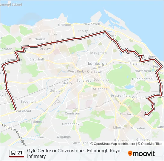 21 Bus Line Map
