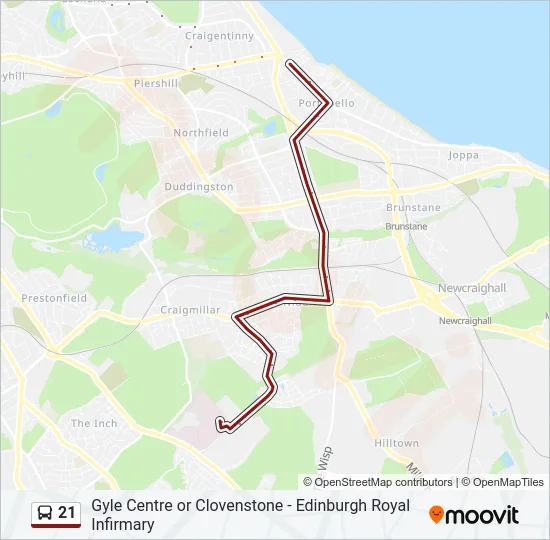 21 Bus Line Map