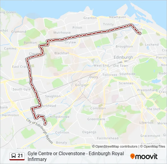 21 Bus Line Map