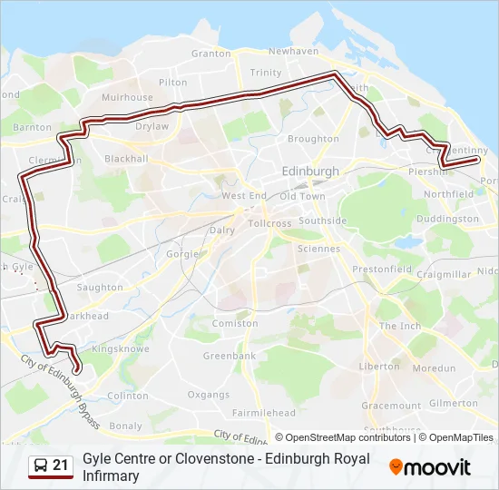 21 Bus Line Map