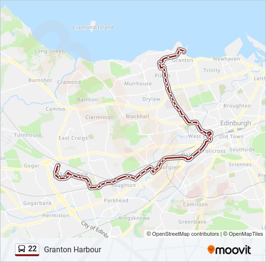 22 Route: Schedules, Stops & Maps - Granton Harbour (Updated)