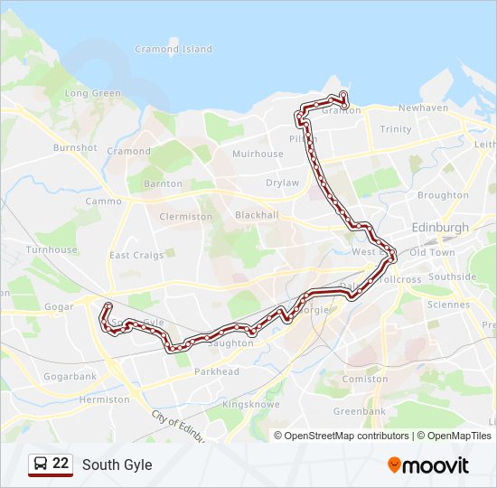 22 Route Schedules Stops And Maps South Gyle Updated