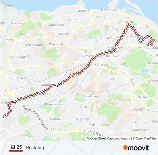 25 bus Line Map