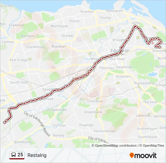 25 Bus Line Map
