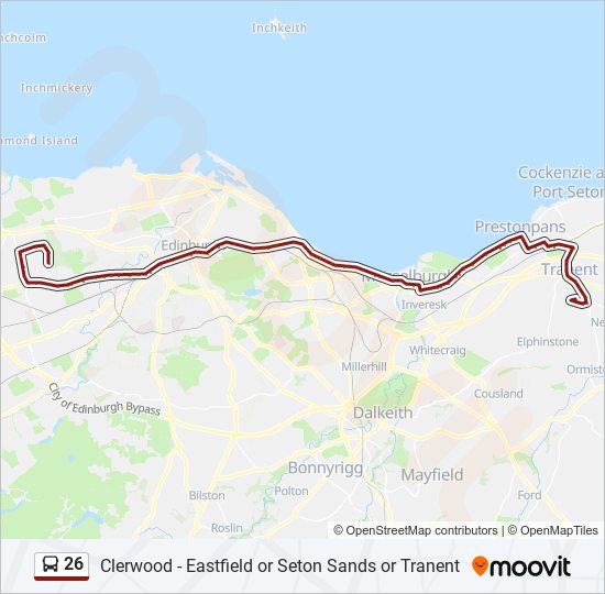 26 Route Schedules, Stops & Maps Tranent (Updated)