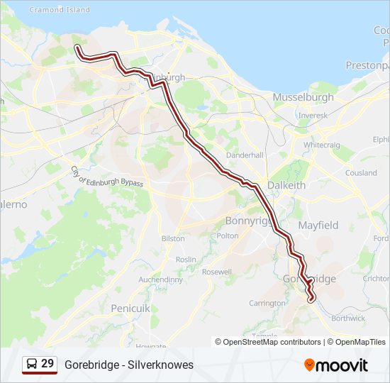 29 bus Line Map