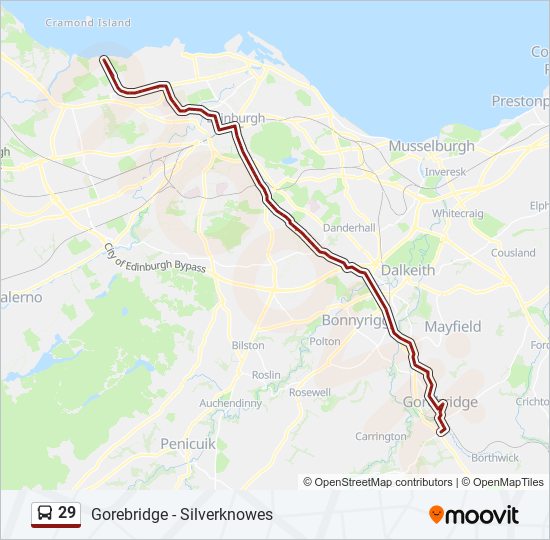 29 bus Line Map