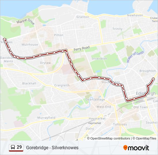 29 bus Line Map