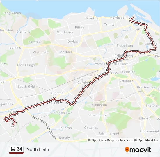 34 Bus Line Map