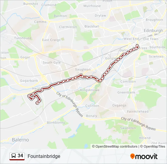 34 Bus Line Map