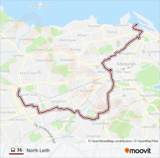 36 Bus Line Map