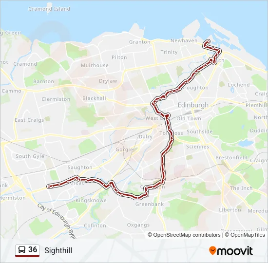 36 Bus Line Map