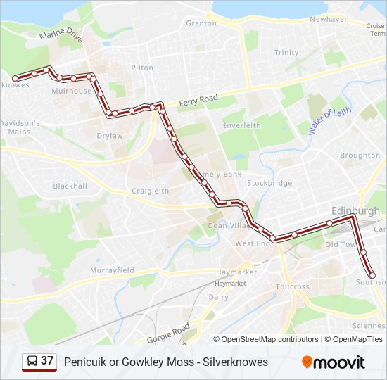 37 bus Line Map