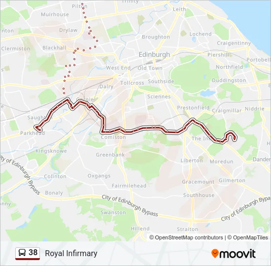 38 Bus Line Map