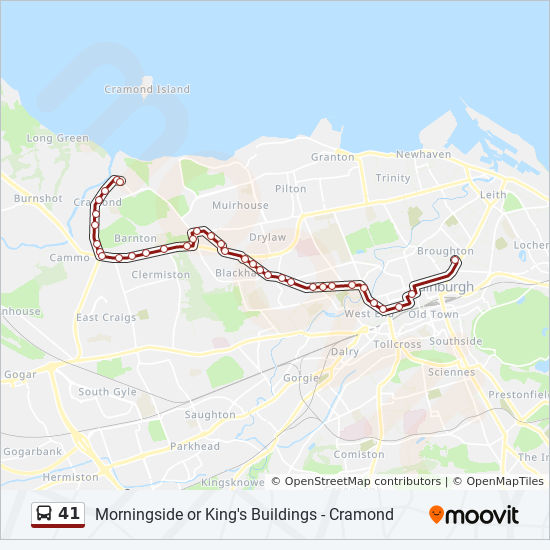 Bus 41 Route Map 41 Route: Schedules, Stops & Maps - Cramond (Updated)