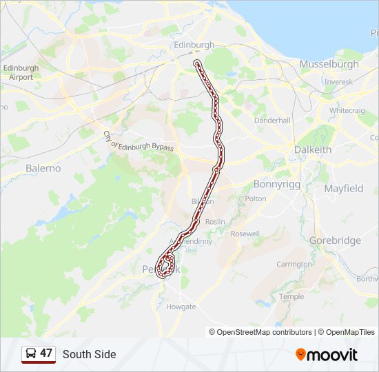 47 bus Line Map