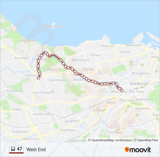 47 bus Line Map