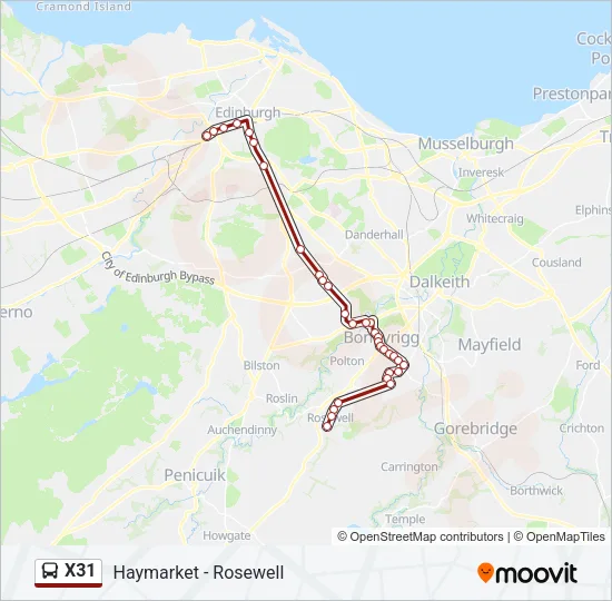 X31 Bus Line Map