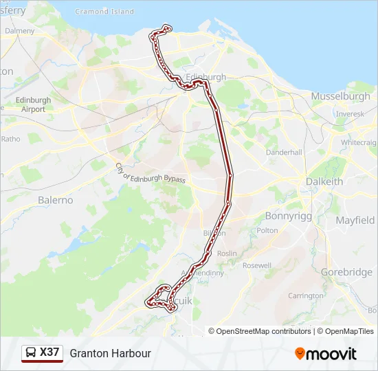 X37 Bus Line Map