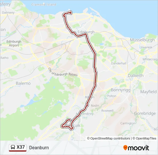 X37 Bus Line Map