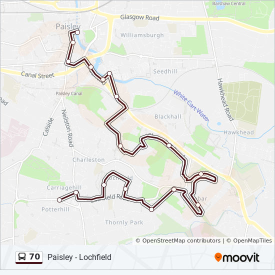 Bus 70 Route Map 70 Route: Schedules, Stops & Maps - Paisley (Updated)