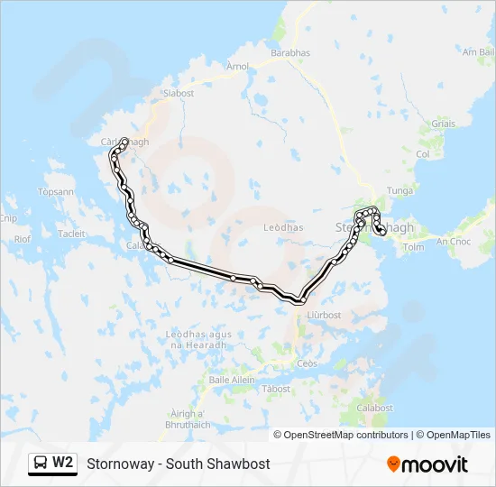 W2 Bus Line Map