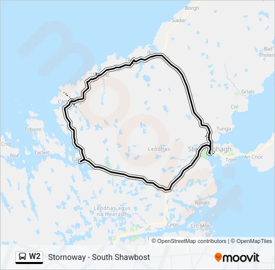 W2 Bus Line Map