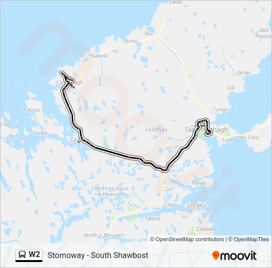 W2 Bus Line Map