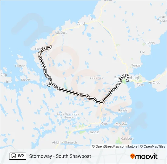 W2 Bus Line Map