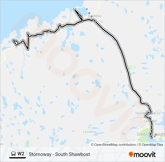 W2 Bus Line Map