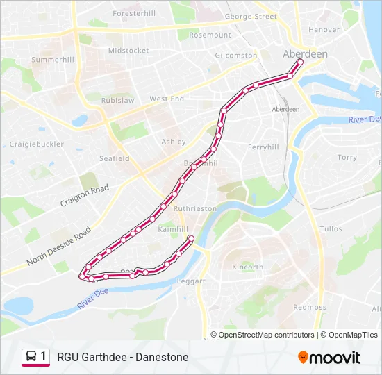 1 Bus Line Map