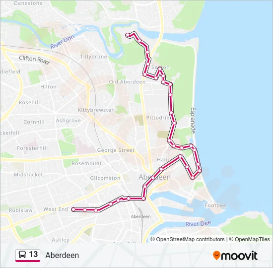 13 Bus Line Map