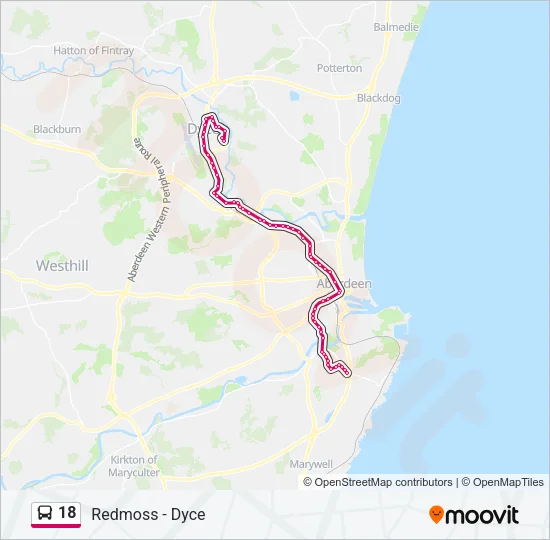 18 Bus Line Map