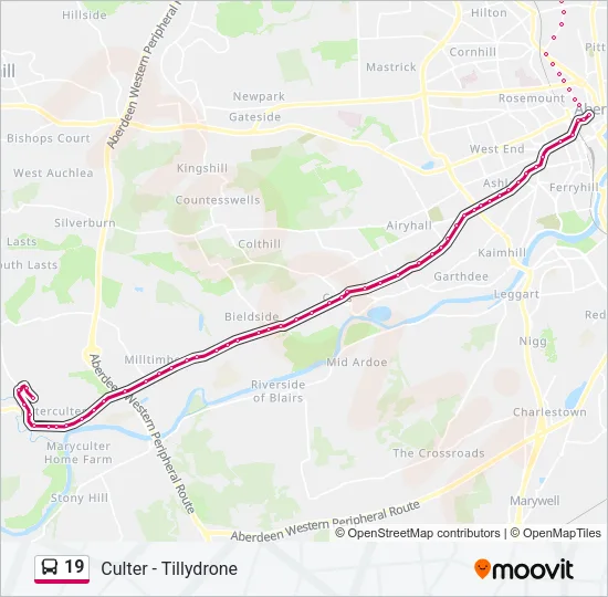 19 Bus Line Map