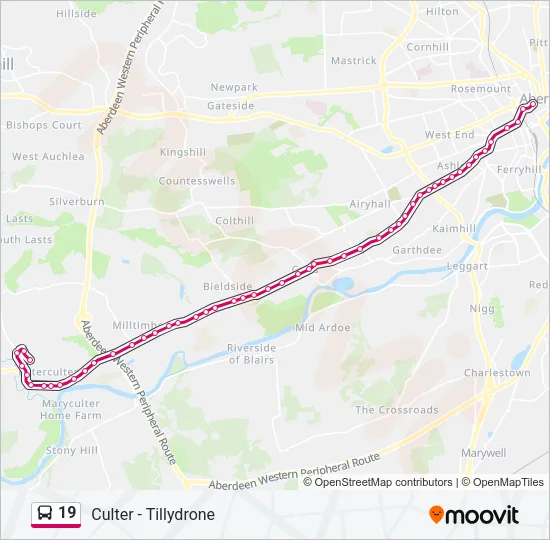 19 Bus Line Map
