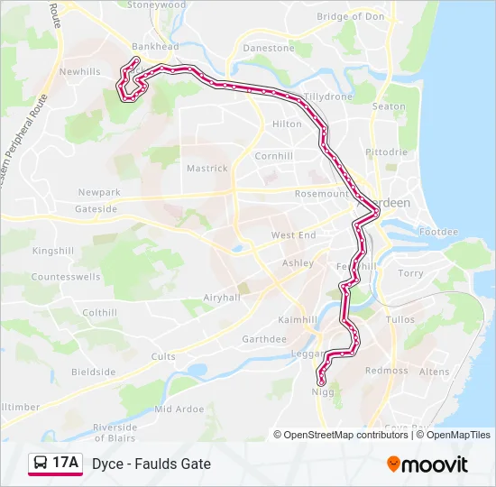17A Bus Line Map