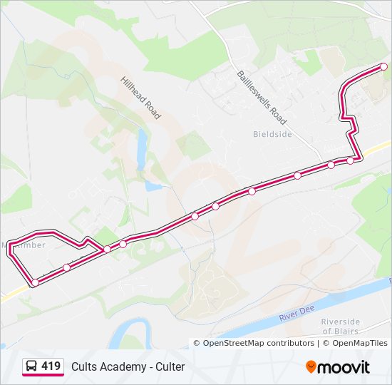 419 Route: Schedules, Stops & Maps - Milltimber (Updated)