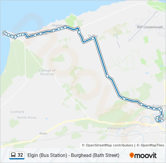 32 Bus Schedule Weekday 32 Route: Schedules, Stops & Maps - Burghead (Updated)